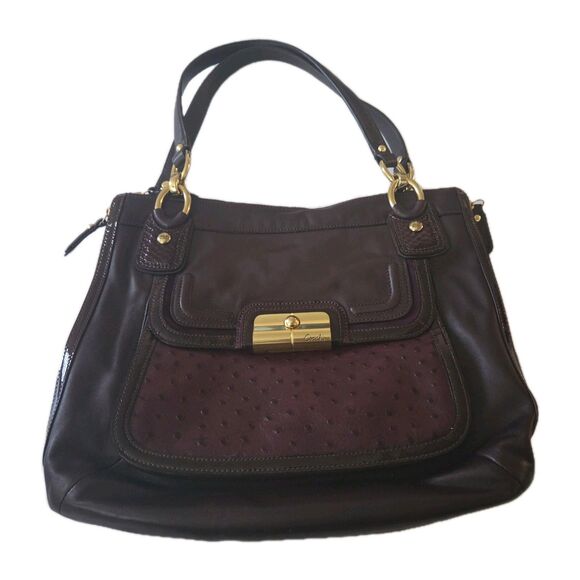 NWOT Coach Kristin Spectator Purple Ostrich Handbag #18303 Vintage Y2K - Picture 1 of 12